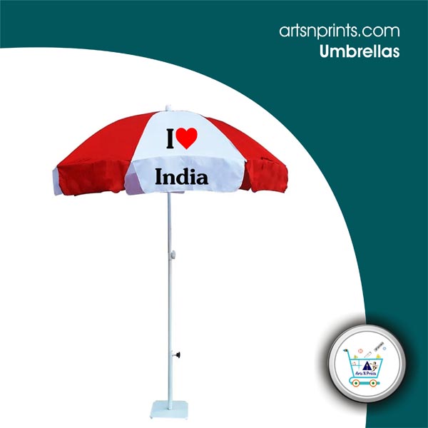 I LOVE India Big sun protection Shopping stand outdoor Umbrella store in IndiaArtsNprints