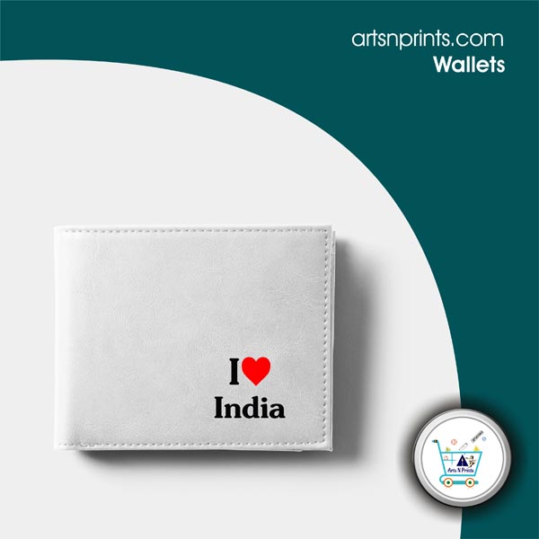 I LOVE India Custom Printed gents pocket wallet store by IndiaArtsNprints