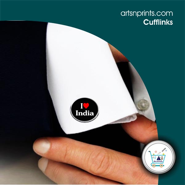 I LOVE India Custom shirt cufflinks by IndiaArtsNprints