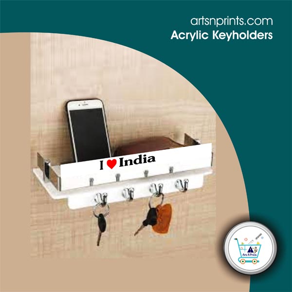 I LOVE India custom acrylic keyholder shop by IndiaArtsNprints