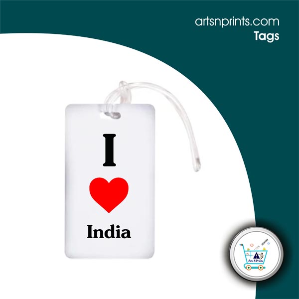I LOVE India custom luggage bag tags by IndiartsNprints