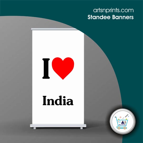 I LOVE India custom printed standee roll up banners by IndiaArtsNprints