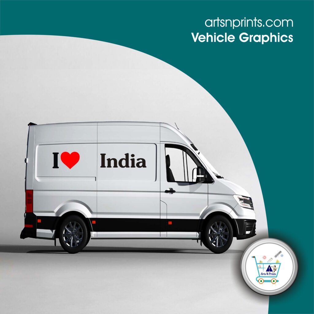 I LOVE India custom vinyl sticker for vehicle by IndiaArtsnprints