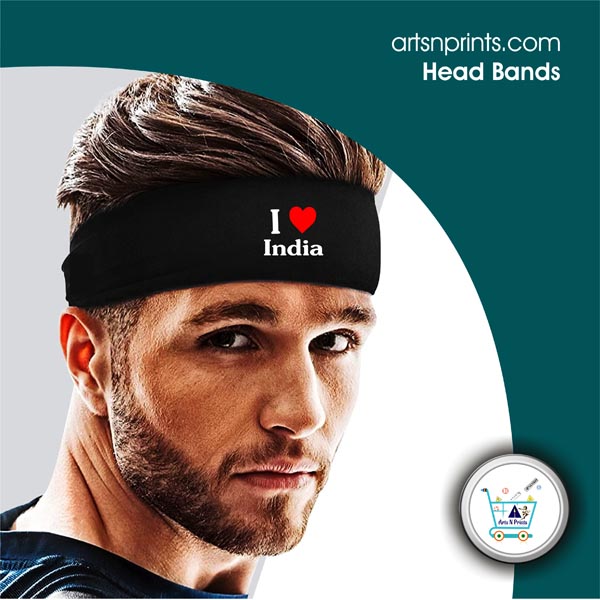 I LOVE India printed custom head bands by IndiaArtsnprits