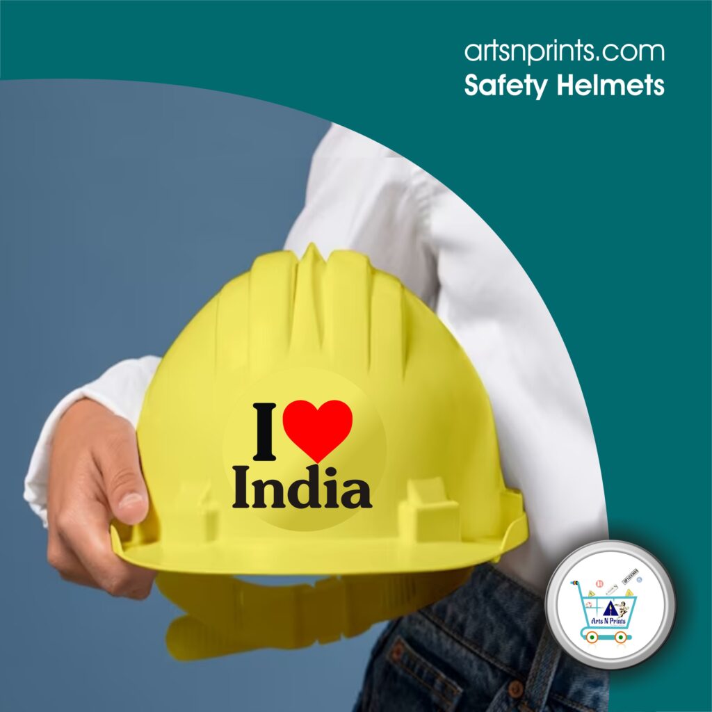 I LOVE India safety helmet custom printed by IndiaArtsnprints