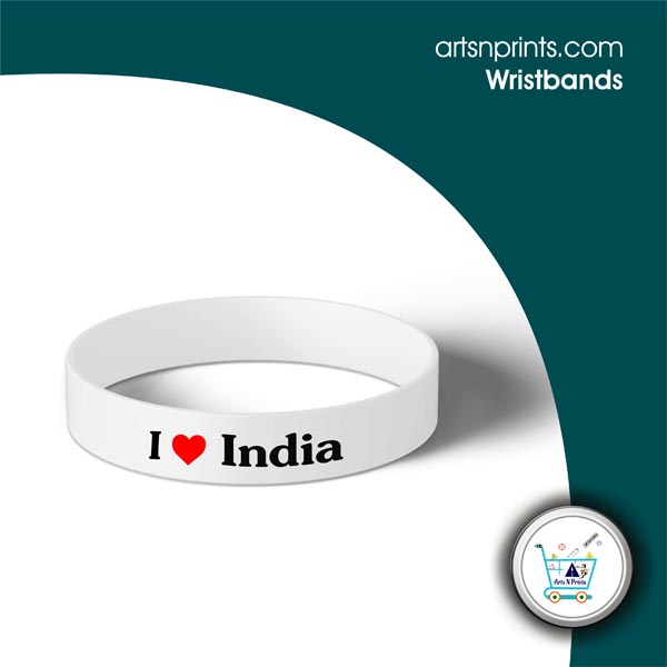 I LOVE India silicon hand wristbands by IndiaartsNprints