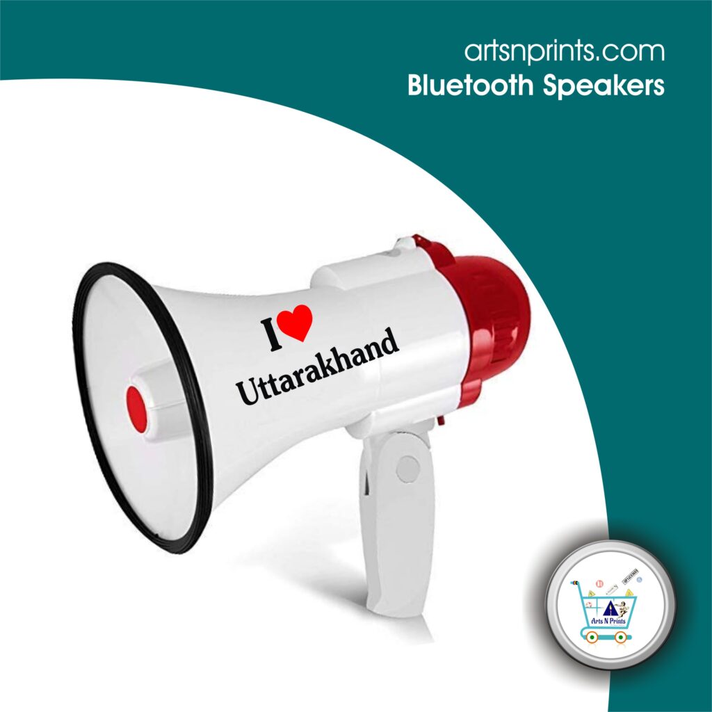 I LOVE Uttarakhand bluetooth speaker by UttarakhandArtsNprints