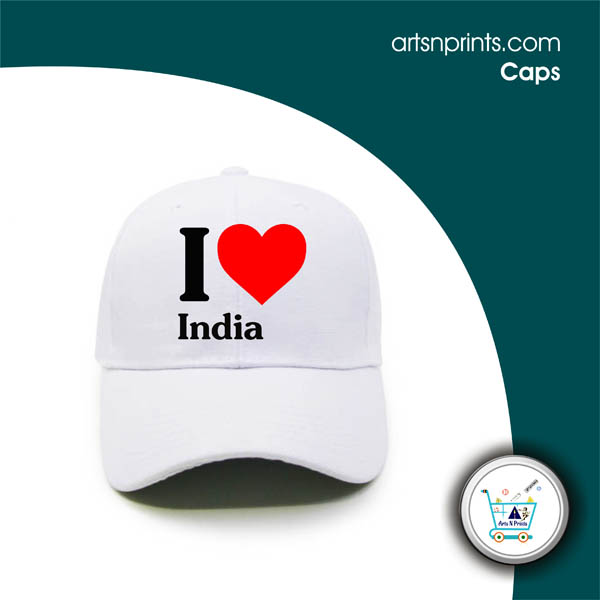 I Love India Custom printed cap by artsNprints