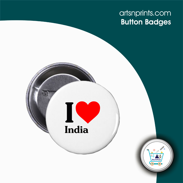 I love India Button pocket badges made on demand or order by indiaartsnprints